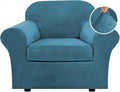 H.VERSAILTEX Rich Velvet Stretch 2 Piece Chair Cover Chair Slipcover Sofa Cover by HVERSAILTEX