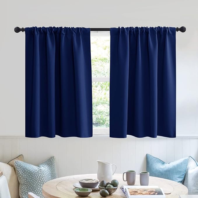 RYB HOME Blackout Privacy Bathroom Window Curtains, Short Thermal Insulated by RYBHOME