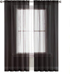 SpaceDresser Sheer Voile Window Treatment Rod Pocket Curtain Panels - Image 2
