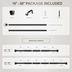 Lootkell Modern Matte Black Curtain Rods - Image 9