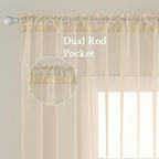 MIULEE 2 Panels Solid Color Sheer Window Curtains Elegant Window Voile - Image 2