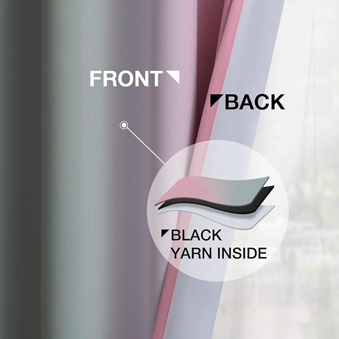 Yakamok Ombre Pink and Grey Curtains - Image 5