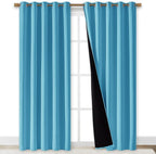 NICETOWN 100% Blackout Window Curtain Panels, Teal Blue, Cold and Full Light - Image 2