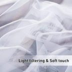 RYB HOME Detachable Tab Top Outdoor Sheer Curtain White Voile Privacy Outdoor - Image 7