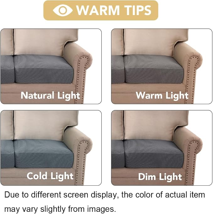 H.VERSAILTEX Super Stretch Individual Seat Cushion Covers Sofa Covers Couch - Image 7