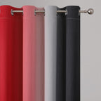 Black and Red 100% Blackout Curtains 84 Inches Long, Ombre Blackout Drapes - Image 4
