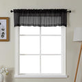 Gwine Black Valances for Windows, Small Light Filtering Rod Pocket Cafe Valance by Gwine