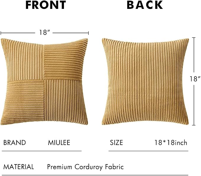 MIULEE Khaki Decorative Throw Pillow Covers 18x18 Inch - Image 6