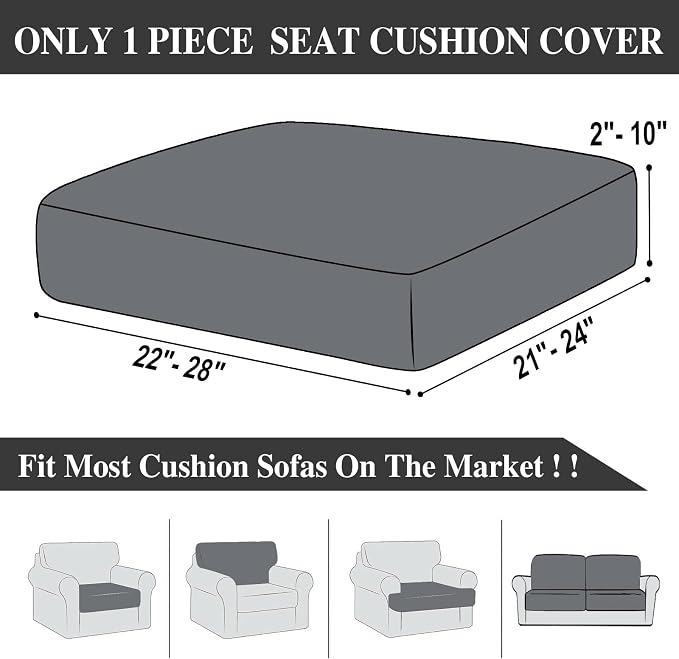 Couch Cushion Cover Seat Cushion Cover Stretch Armchair Cover Separate - Image 6