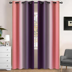 Yakamok Blackout Ombre Dark Pink and Dark Purple Curtains-Gradient Room by Yakamok