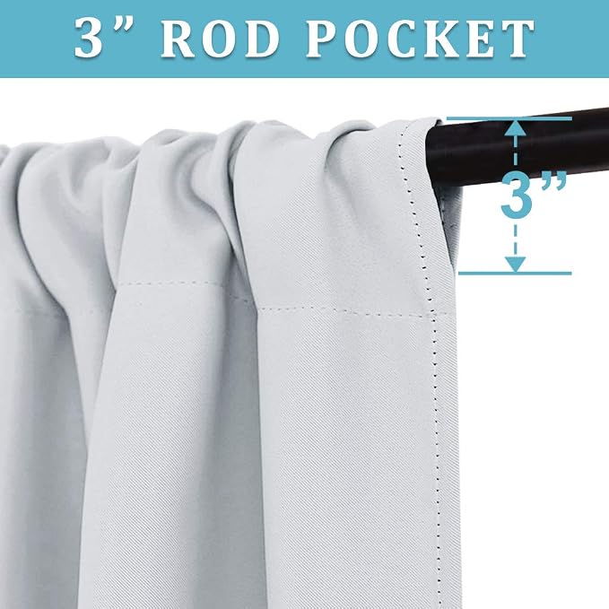 RYB HOME Short Curtains for Bedroom, Room Darkening Insulated Summer Heat Light - Image 2