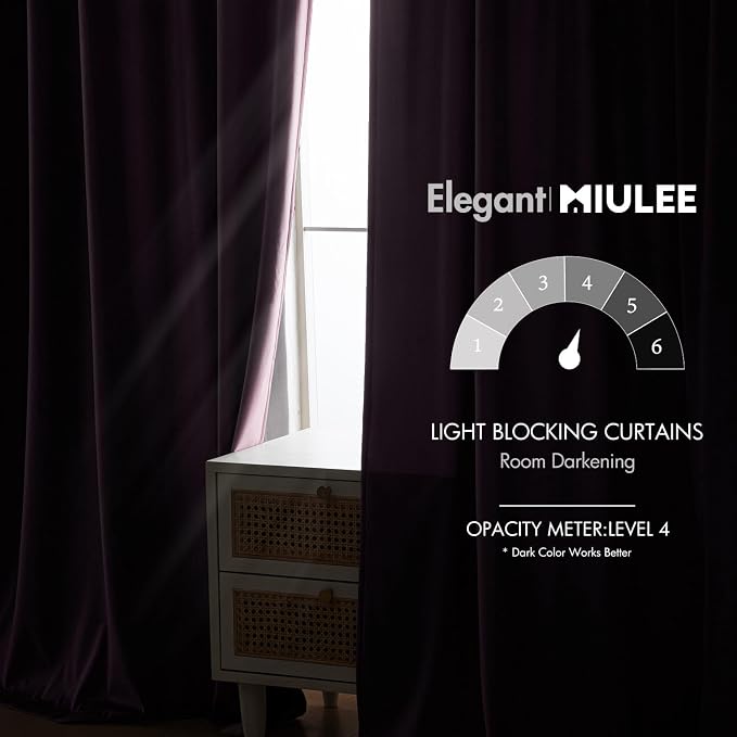 MIULEE Lavender Velvet Curtains 108 inches - Image 5