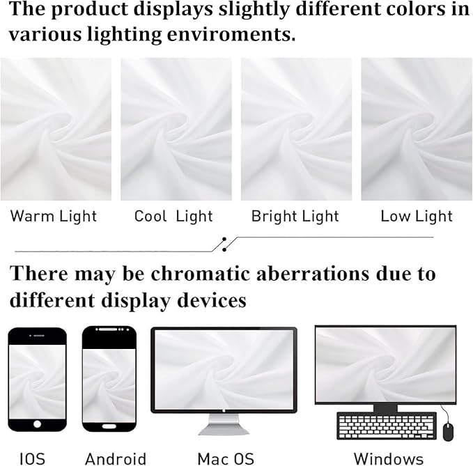 Lecloud Sheer White Curtains 96 Inches Long 2 Panels Set, Solid Airy Voile Dual - Image 5