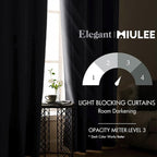 MIULEE Blackout Door Curtain Set of 2, 34 x 80 Inch Greyish White Thermal - Image 6