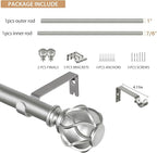 KAMANINA 1 Inch Curtain Rod Telescoping Single Drapery Rod 36 to 72 Inches - Image 8