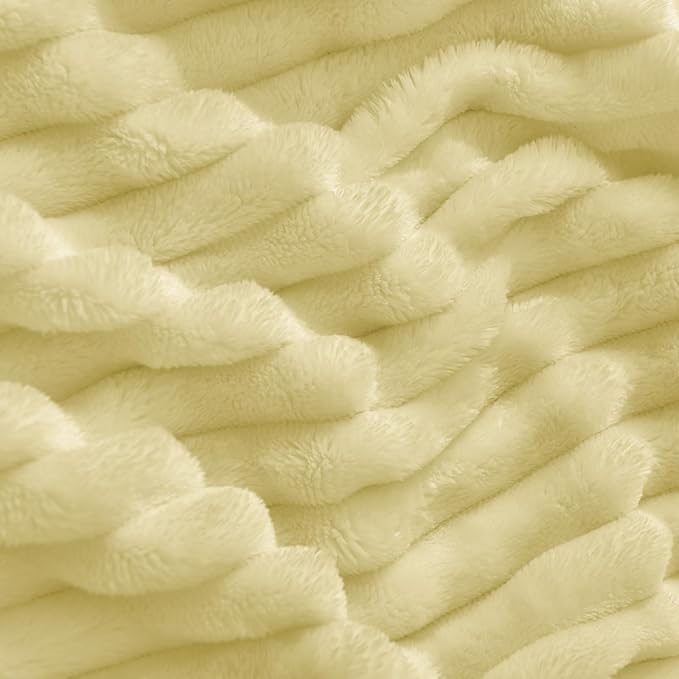 BEDELITE Fleece Blanket Twin Size – 3D Ribbed Jacquard Soft and Warm Decorative - Image 3