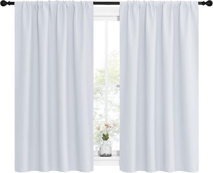 NICETOWN Greyish White Window Curtain Panels - Image 2