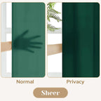 HOMEIDEAS Christmas Non-See-Through Hunter Green Privacy Sheer Curtains - Image 3