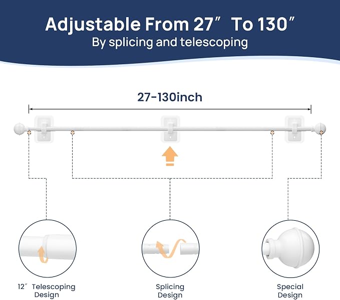 ENJOYBASICS No Drill Curtain Rods - Image 3