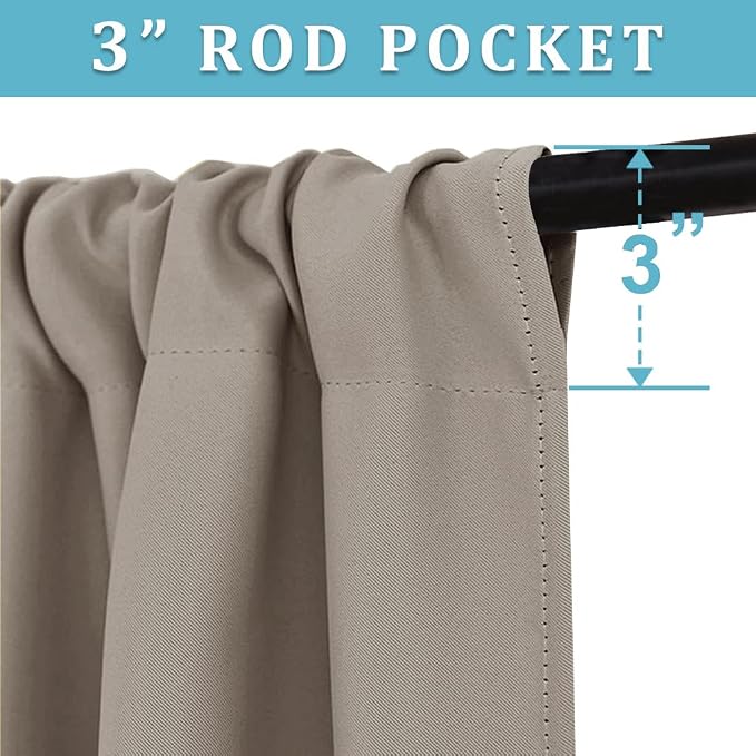 RYB HOME Cafe Blackout Curtains 24 inch Length, RV Curtains - Image 4