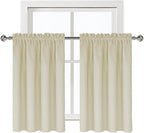 DWCN Light Beige Short Room Darkening Curtains - Image 9