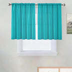 SpaceDresser Basic Rod Pocket Sheer Voile Window Curtain Panels Peacock Blue 1 by SpaceDresser
