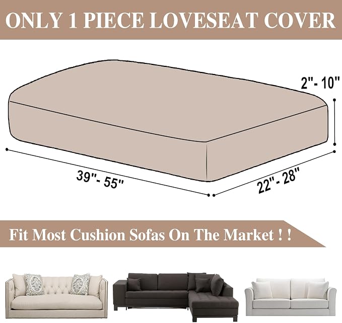 Couch Cushion Cover Loveseat Cover or 2 Seat Sofa Cover Washable Stretch - Image 6