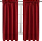 DWCN Burgundy Room Darkening Blackout Curtains - Image 9