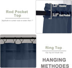 OWENIE Sheer Navy Blue Curtains 108 Inches Long - Image 4