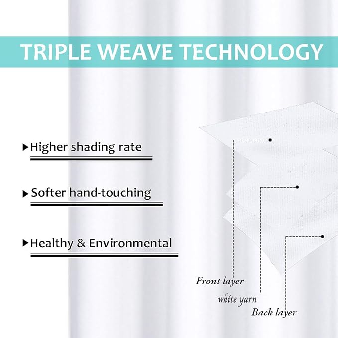 NICETOWN Pure White 100% Blackout Lined Curtains, 2 Thick Layers Narrow Wide - Image 6