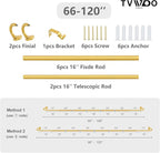 TVWOO Gold Wrap Around Curtain Rods:5/8" Small Blackout Adjustable Window - Image 8