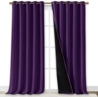 NICETOWN Total Shade Curtains and Draperies, Royal Purple, Package of 2 - Image 2