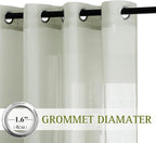 NICETOWN Privacy Semi Sheer Linen Curtains Extra Long 108" Long, Grommet Linen - Image 2