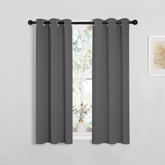 NICETOWN Grey Blackout Curtain Panels - Image 2