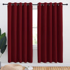 NICETOWN Christmas Burgundy Bedroom Curtains Blackout Draperies, Home by NICETOWN