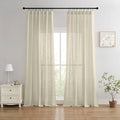 Joydeco Linen Curtains 72 Inch Length 2 Panels Set, Light Filtering Curtains by JOYDECO