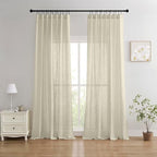 Joydeco Linen Curtains 72 Inch Length 2 Panels Set, Light Filtering Curtains by JOYDECO