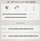 Lootkell Modern Brushed Nickel Curtain Rods - Image 9