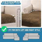 H.VERSAILTEX Velvet Stretch Sectional Couch Covers 4 Pieces Sofa Seat Cushion - Image 5
