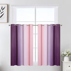 Estelar Textiler Pink and Purple Ombre Short Blackout Curtains 36 Inch Long by ESTELARTEXTILER