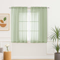 Aiyufeng Light Green Sheer Curtains 54 Inch Length 2 Panels Set by Aiyufeng