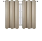 LEMOMO Beige Blackout Curtains 42 x 54 Inch Length Set of 2 Panels Grommet - Image 2