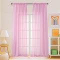 Light Pink Sheer Curtains for Window 96 Inches Long 2 Panels, Soft Airy Light by Home
