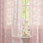 YJ YANJUN Vintage Lace Curtains 96 Inches Long 2 Panels Set Elegant Chic Floral - Image 5