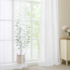OWENIE White Sheer Curtains 78 Inches Long 2 Panels Set, Ivory Sheer Curtain - Image 7
