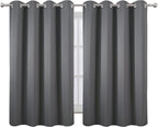 LEMOMO Frost Grey Blackout Curtains/52 x 45 Inch Length Kids Curtains/Set of 2 - Image 2