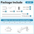 IFELS Heavy Duty Curtain Rods for Windows 48 to 84 Inch, 1 Inch White Curtain - Image 6