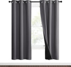 NICETOWN Grey Full Shade Curtain Panels, Pair of Thermal Insulated & Energy by NICETOWN
