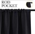 NICETOWN Black Blackout Curtains and Drapes 48 inches Long, Privacy RV Draperies - Image 3