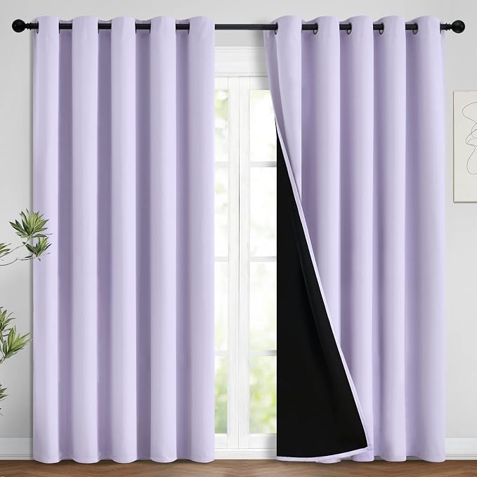 Yakamok 100% Blackout Lined Panels, Room Darkening Thermal Insulated Blackout by Yakamok